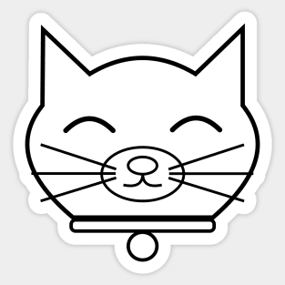 Cat Face Line Art Sticker